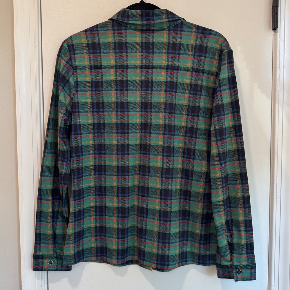 J.McLaughlin Womens Green Plaid Button Down‎ Shirt Stretch Nylon Spandex Medium - Picture 6 of 9